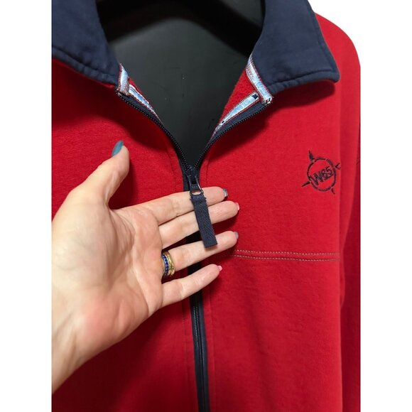W65 Nautical Outfitters Red & Blue Fleece-Lined Men’s Jacket L 50” Chest - Picture 6 of 14